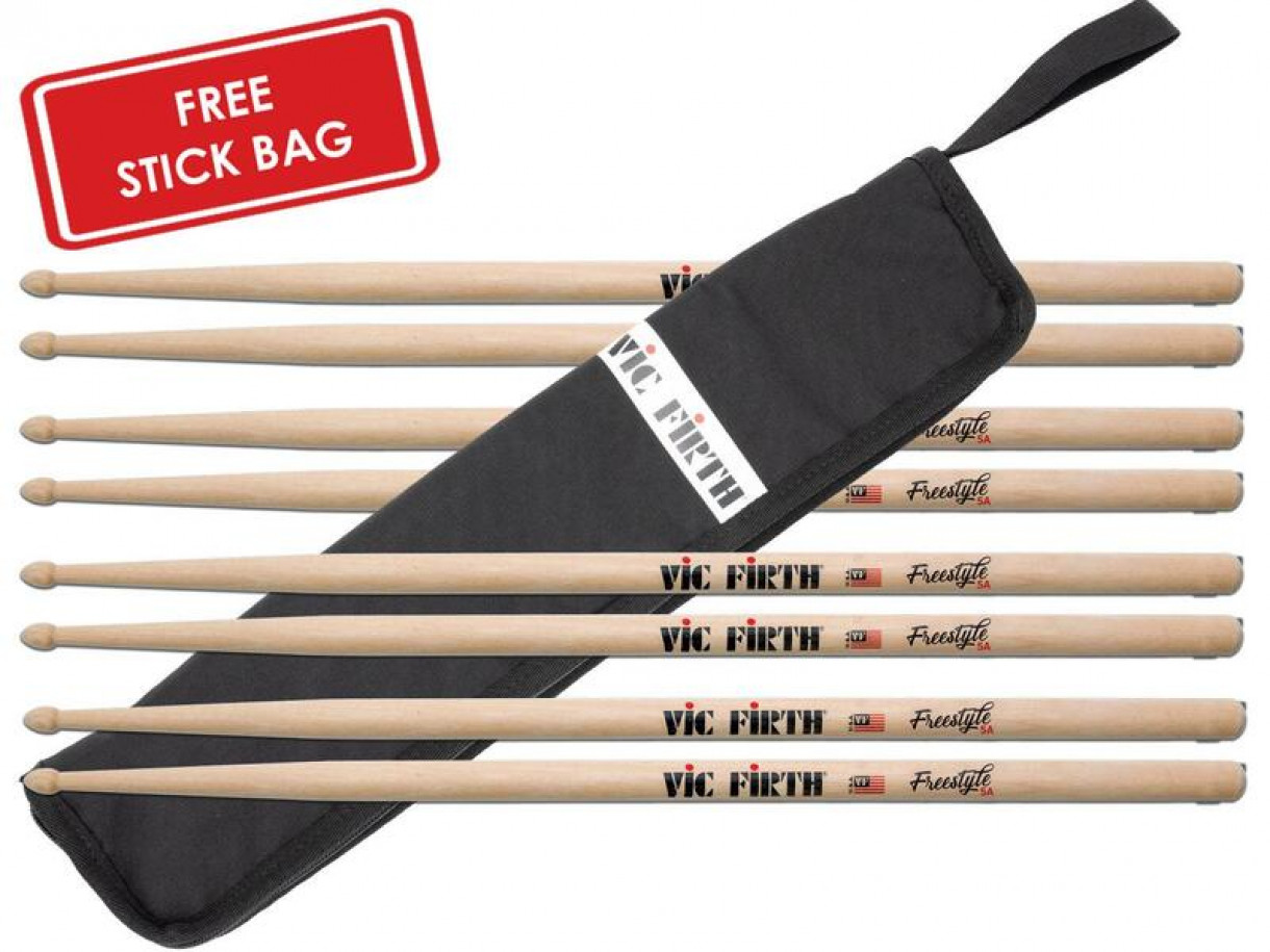 Vic Firth FS5A Freestyle 5A Bundle Pack, 4 paria 