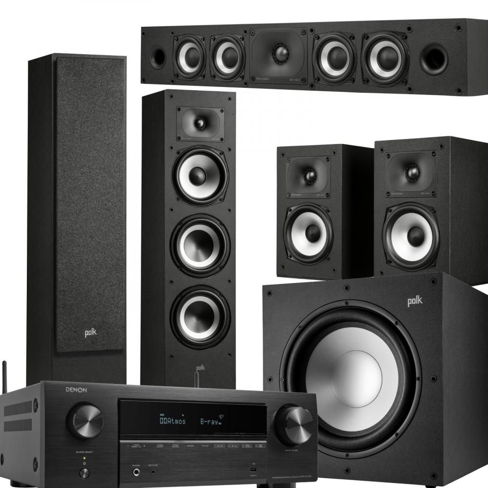 Kotiteatteripaketti Denon AVR-X1800H + Polk Monitor XT 5.1 kaiutinsarja, large