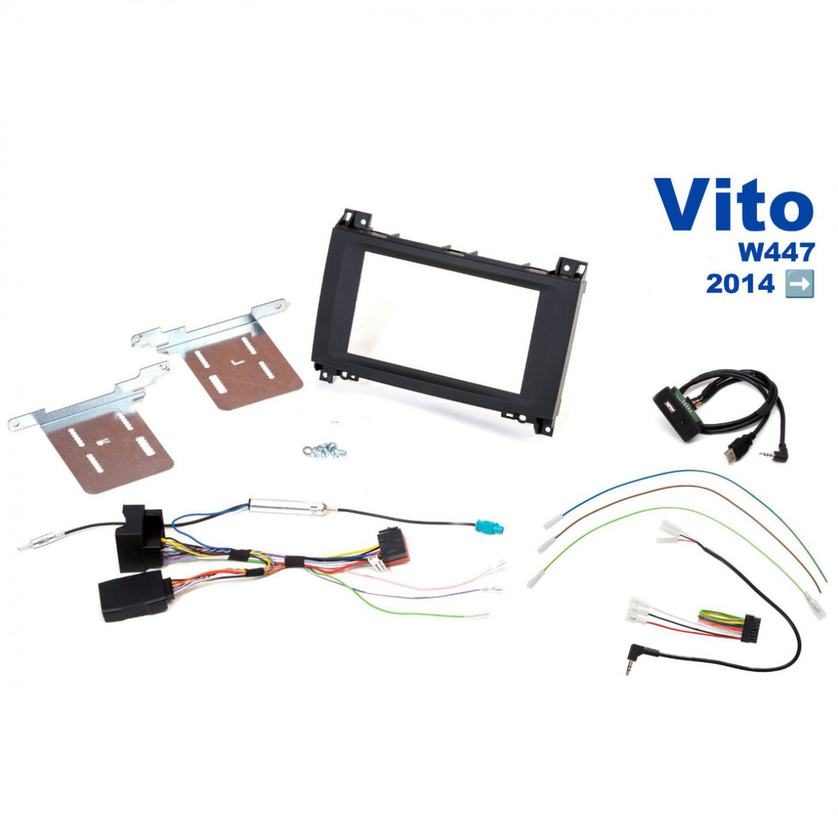AH-KIT-MB01 Mercedes Vito W447 2-DIN asennussarja