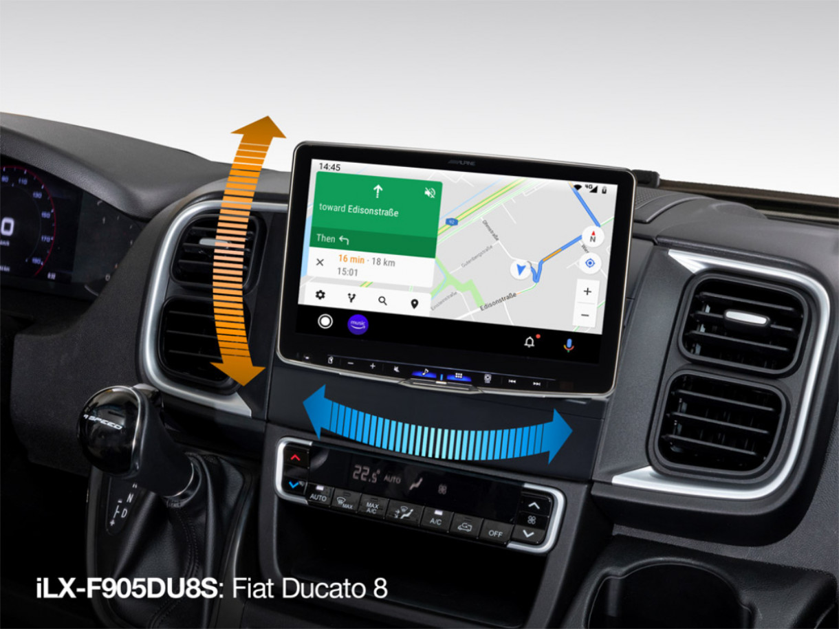 Alpine Halo 9 iLX-F905DU8S multimediasoitin Fiat Ducato 8