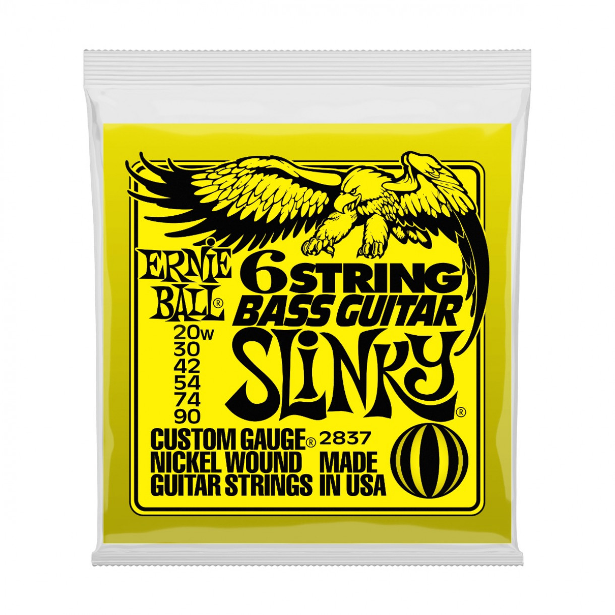 Ernie Ball 2837 6-String Bass Guitar Slinky Nickel