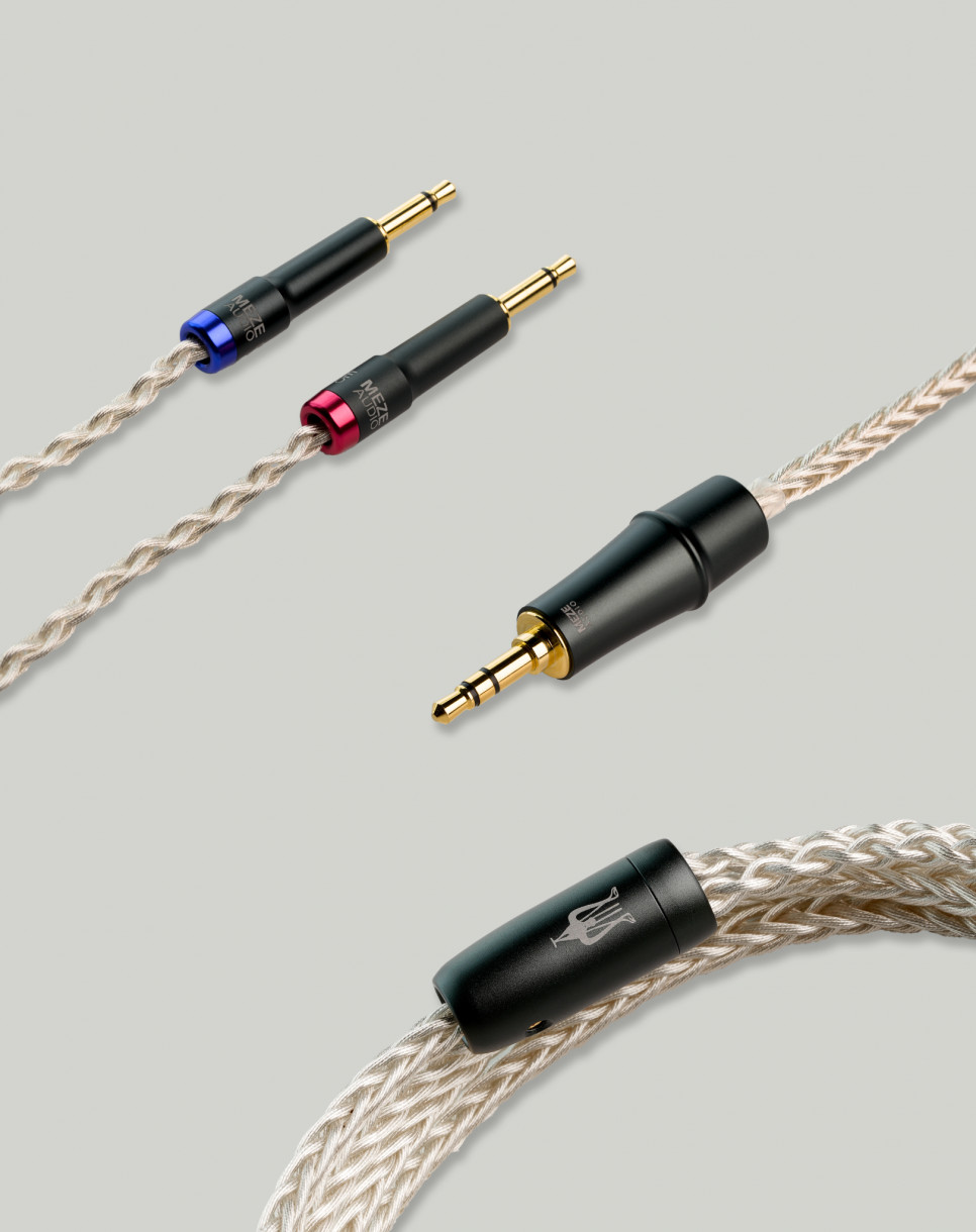 Premium mono 3.5 mm - 3.5 mm stereoplugi PCUHD kuulokekaapeli, hopeoitu