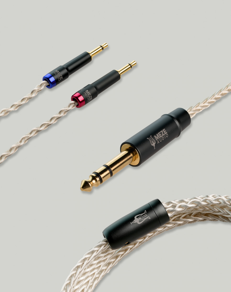 Premium mono 3.5 mm - 6.3 mm stereoplugi PCUHD kuulokekaapeli, hopeoitu