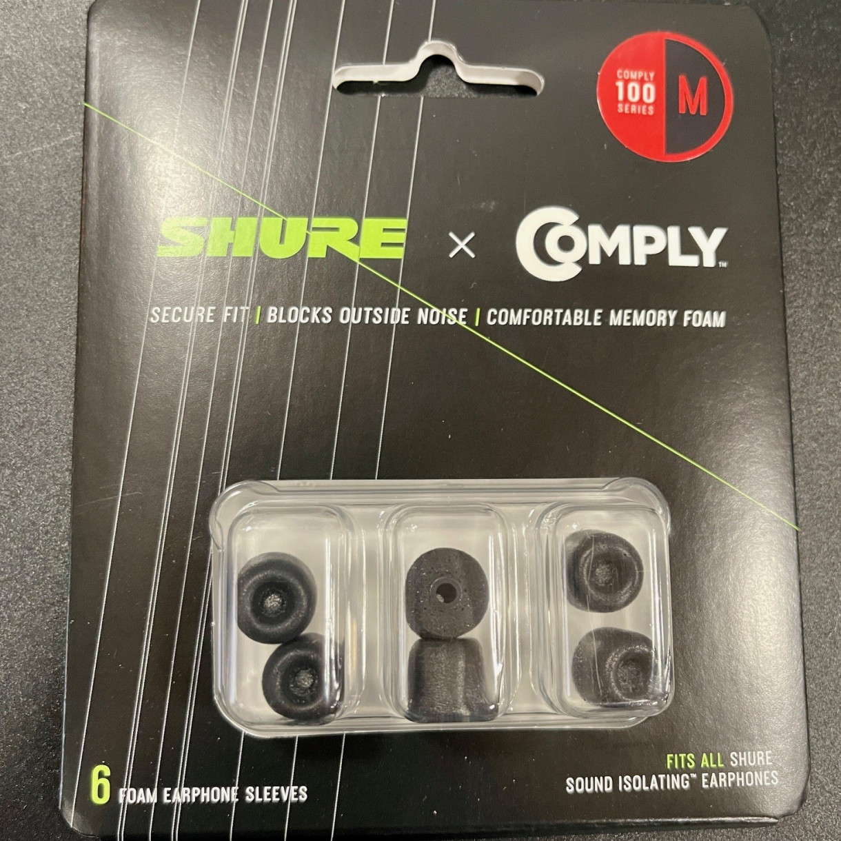 Shure EACYF1-6M Musta vaahtomuovisovite, 3 paria, M-koko