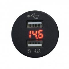 4connect vedenpitävä USB-pistorasia jännitenäytöllä