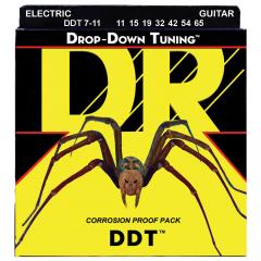 DR Strings Drop-Down Tuning DDT7-11 7-kielisen sähkökitaran kielisarja, 11-65
