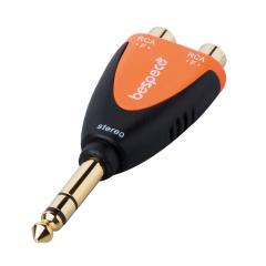 Bespeco SLAD370 6,3 mm stereoplugi - 2 x RCA -jakki adapteri