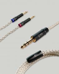 Premium mono 3.5 mm - 6.3 mm stereoplugi PCUHD kuulokekaapeli, hopeoitu